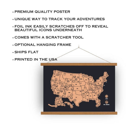 Track Your Adventures - USA Map with 63 National Parks Scratch off Map