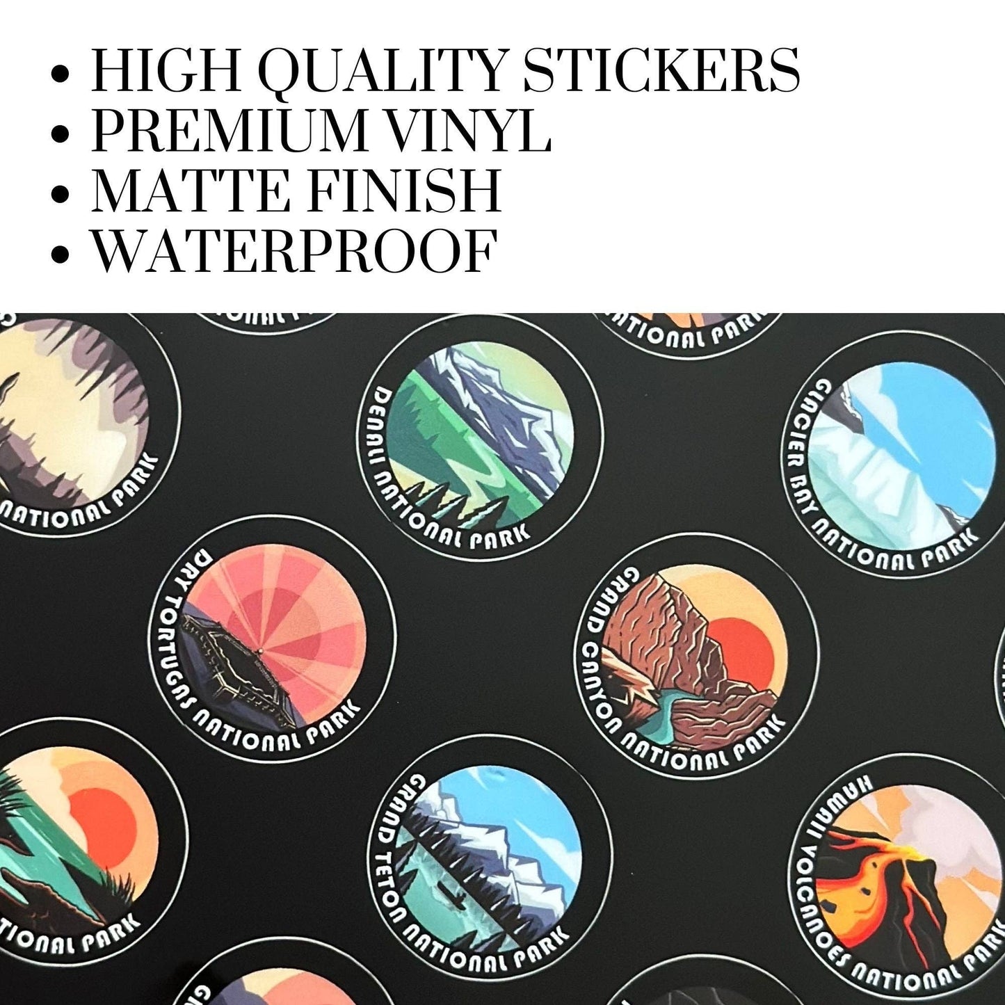 National Park Water Bottle Tracker with Stickers: White