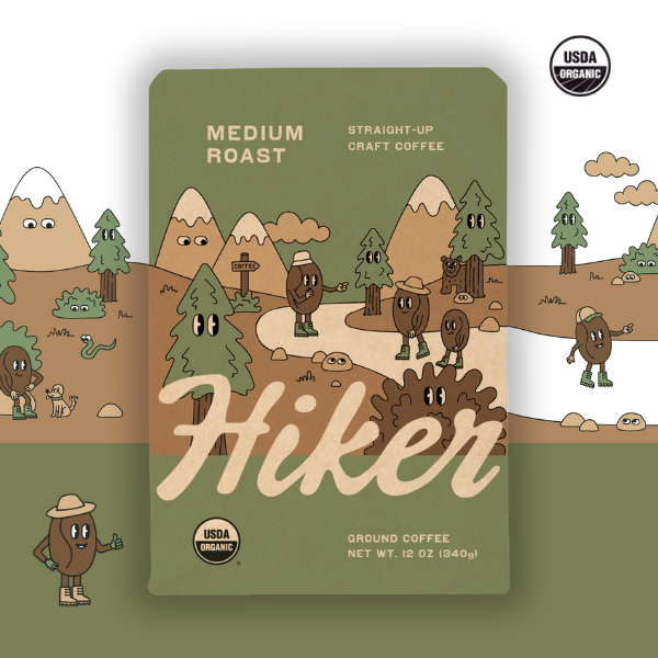 Hiker Coffee - Medium Roast, Ground Coffee, 12oz, Mycotoxin-Free