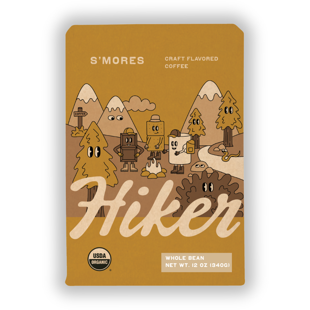 Hiker Coffee - S'mores, Ground Coffee, 12oz, No Seed Oils, Mycotoxin-Free