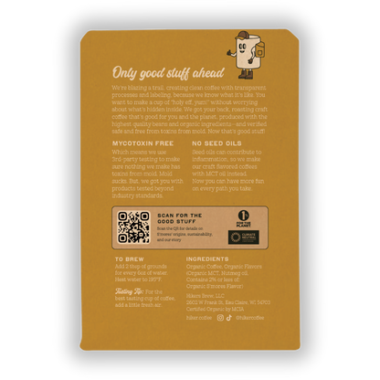 Hiker Coffee - S'mores, Ground Coffee, 12oz, No Seed Oils, Mycotoxin-Free