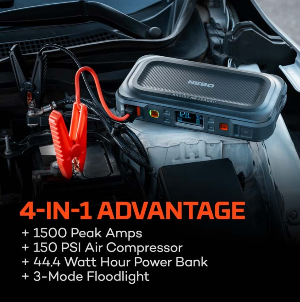 NEBO - Assist Air 1500XP Jump Starter and Air Compressor