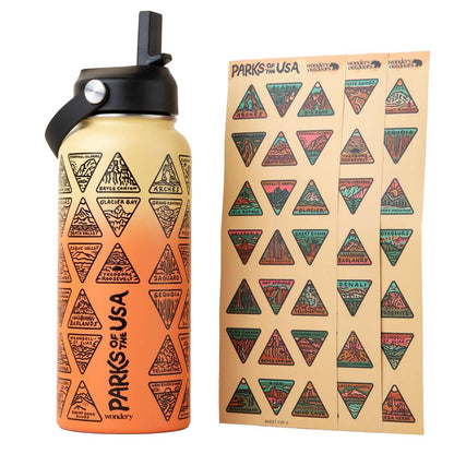 The Original Parks of the USA Bucket List Water Bottle 32oz