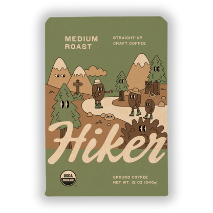 Hiker Coffee - Medium Roast, Ground Coffee, 12oz, Mycotoxin-Free