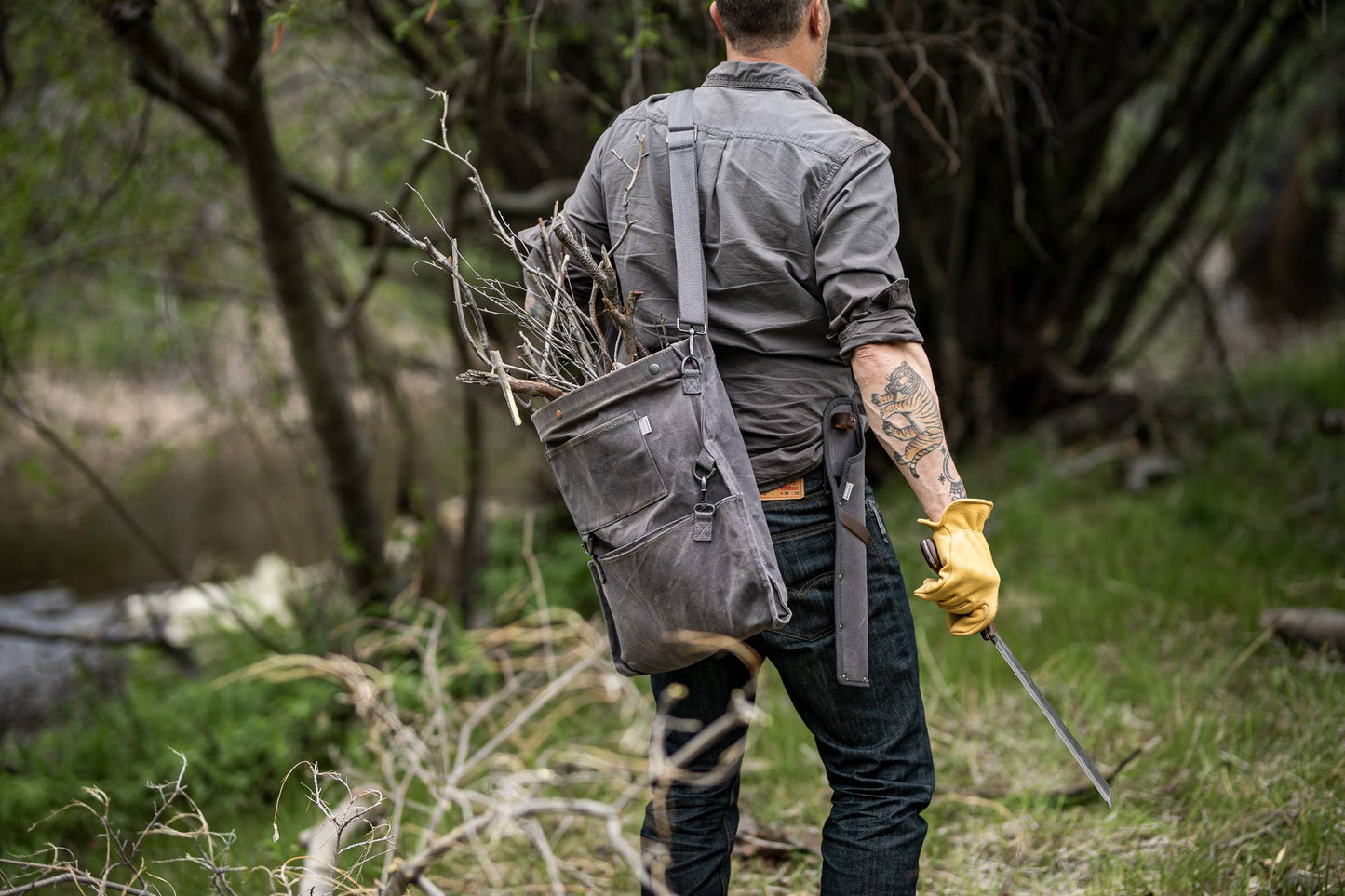 Barebones - Harvesting & Gathering Bag- Waxed Canvas