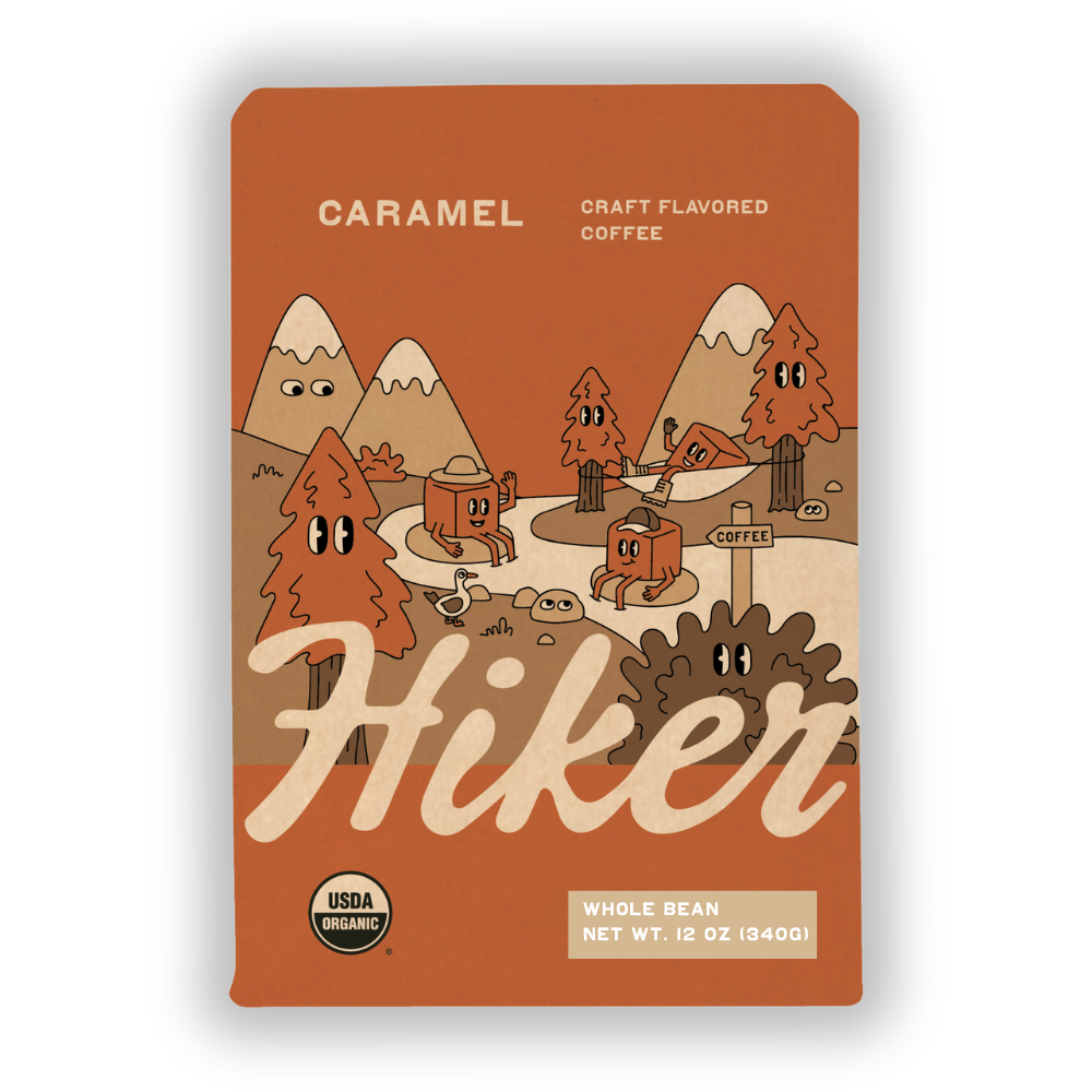 Hiker Coffee - Caramel, Ground Coffee, 12oz, No Seed Oils, Mycotoxin-Free