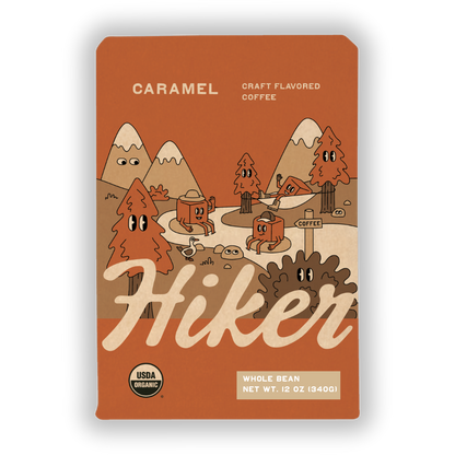Hiker Coffee - Caramel, Ground Coffee, 12oz, No Seed Oils, Mycotoxin-Free