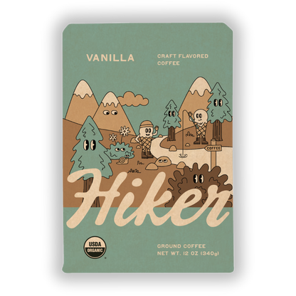 Hiker Coffee - Vanilla, Ground Coffee, 12oz, Mycotoxin-Free, No Seed Oils