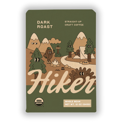 Hiker Coffee - Dark Roast, Ground Coffee, 12oz, Mycotoxin-Free Coffee