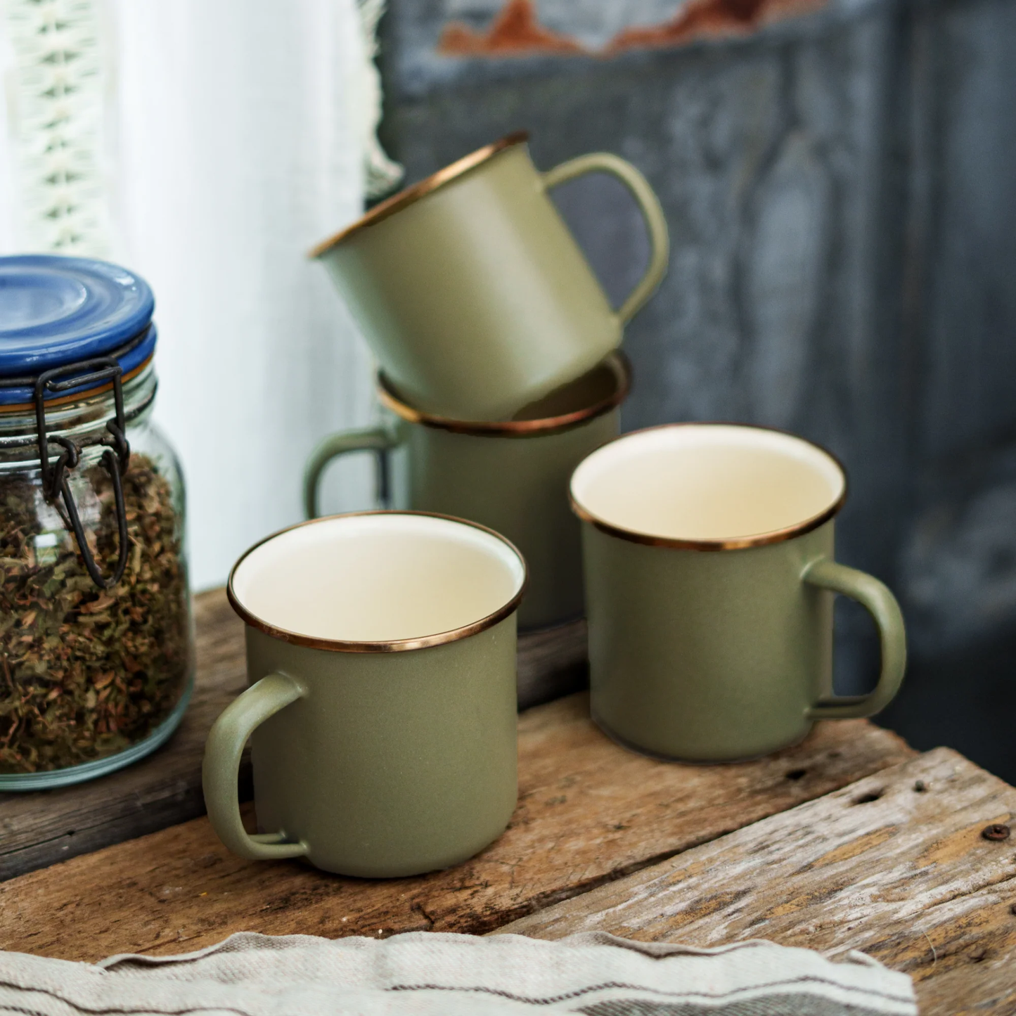 Barebones - Enamel 2-Tone Mug Set - Perfect for Coffee & Tea Cups