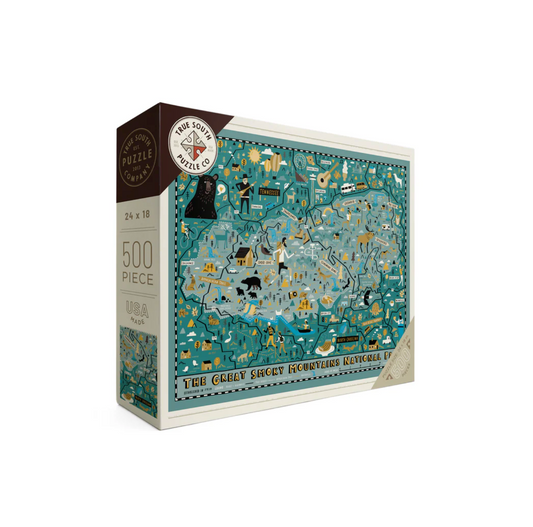 Great Smoky Mtns GSM Map - Blue