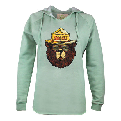 Smokey The Groovy Bear Women's Cut Hoodie: Sage