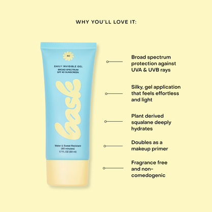 Bask Sunscreen - Bask SPF 40 Daily Invisible Gel Sunscreen