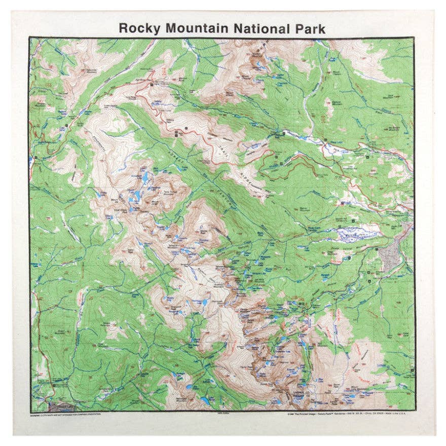 Rocky Mountain National Park Map Bandanna