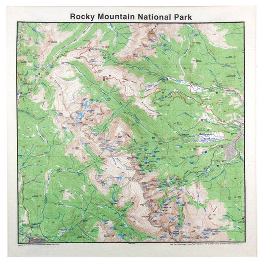 Rocky Mountain National Park Map Bandanna