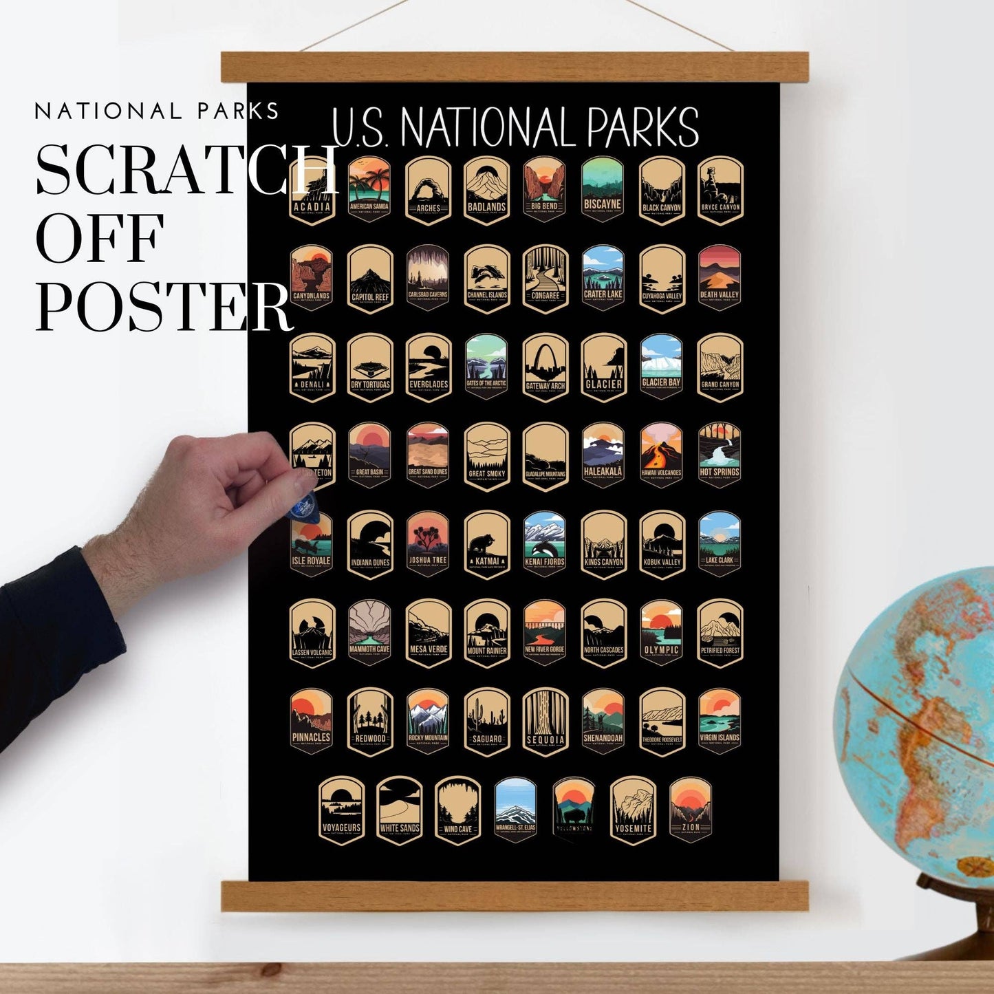 Track Your Adventures - 11x17 National Parks Scratch Off Poster