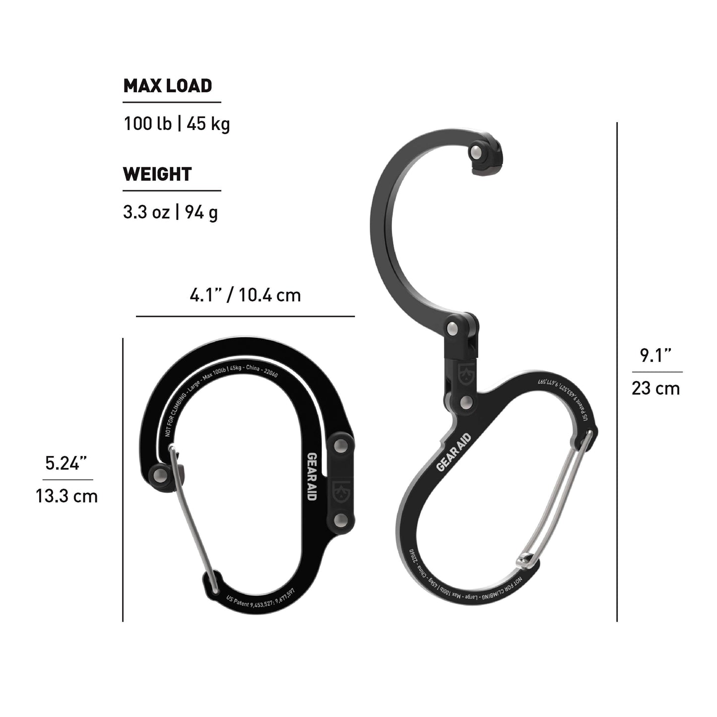 Heroclip Large: Stealth Black