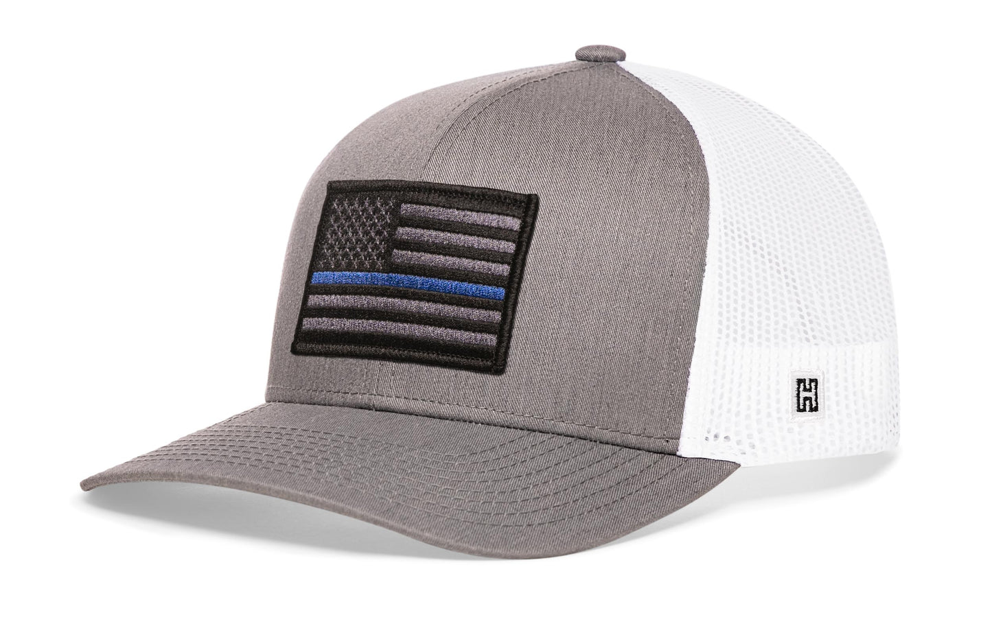 Thin Blue Line Trucker Hat  |  Black Police Tactical Snapback