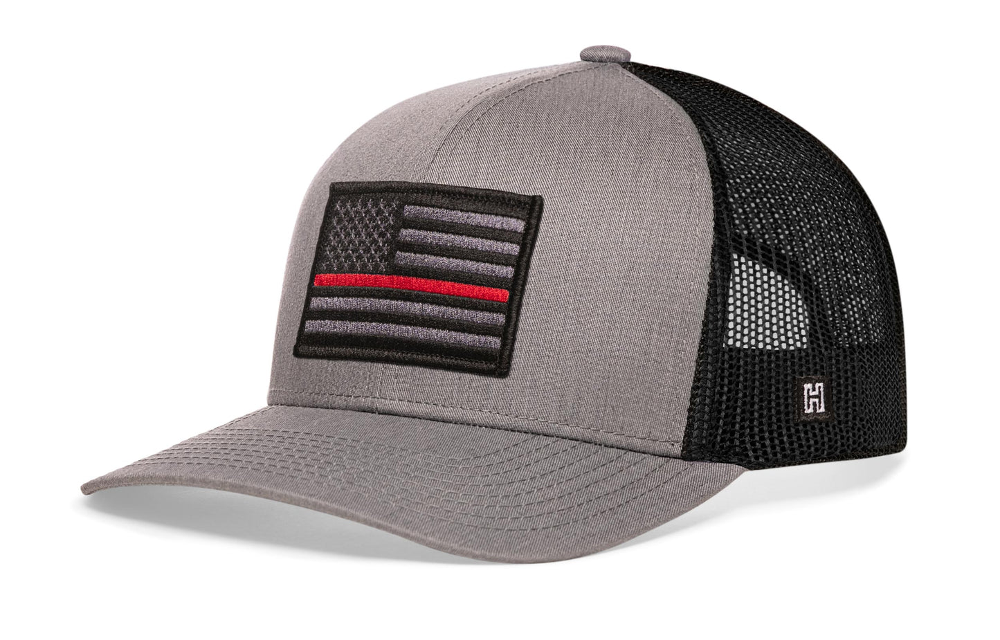 Thin Red Line Trucker Hat  |  Black Fire Tactical Snapback