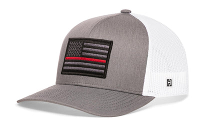 Thin Red Line Trucker Hat  |  Black Fire Tactical Snapback